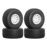 Maxbell 4Pcs RC Car Wheels and Tires Easy to Install for Ara550116 1/14 RC Car Model White