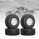 Maxbell 4Pcs RC Car Wheels and Tires Easy to Install for Ara550116 1/14 RC Car Model White