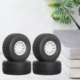 Maxbell 4Pcs RC Car Wheels and Tires Easy to Install for Ara550116 1/14 RC Car Model White
