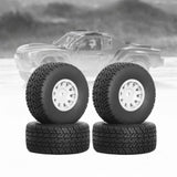 Maxbell 4Pcs RC Car Wheels and Tires Easy to Install for Ara550116 1/14 RC Car Model White
