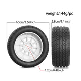 Maxbell 4Pcs RC Car Wheels and Tires Easy to Install for Ara550116 1/14 RC Car Model White