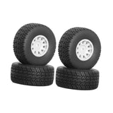 Maxbell 4Pcs RC Car Wheels and Tires Easy to Install for Ara550116 1/14 RC Car Model White
