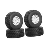 Maxbell 4Pcs RC Car Wheels and Tires Easy to Install for Ara550116 1/14 RC Car Model White