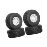 Maxbell 4Pcs RC Car Wheels and Tires Easy to Install for Ara550116 1/14 RC Car Model White