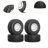 Maxbell 4Pcs RC Car Wheels and Tires Easy to Install for Ara550116 1/14 RC Car Model White