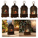 Maxbell Christmas Music Box Lantern Light Lighted Christmas for Party Desktop Indoor A