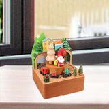 Maxbell Wooden Music Box Cute Gift Christmas Decorative for Living Room Shelf Indoor