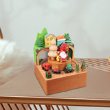 Maxbell Wooden Music Box Cute Gift Christmas Decorative for Living Room Shelf Indoor