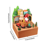 Maxbell Wooden Music Box Cute Gift Christmas Decorative for Living Room Shelf Indoor