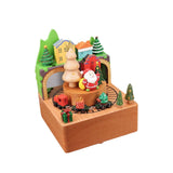 Maxbell Wooden Music Box Cute Gift Christmas Decorative for Living Room Shelf Indoor