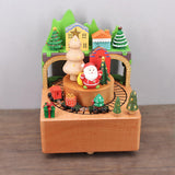 Maxbell Wooden Music Box Cute Gift Christmas Decorative for Living Room Shelf Indoor