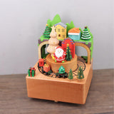 Maxbell Wooden Music Box Cute Gift Christmas Decorative for Living Room Shelf Indoor