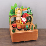 Maxbell Wooden Music Box Cute Gift Christmas Decorative for Living Room Shelf Indoor