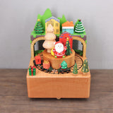 Maxbell Wooden Music Box Cute Gift Christmas Decorative for Living Room Shelf Indoor