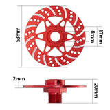 Maxbell 4 Pieces RC Brake Disc for Spare Parts Upgrades 1:7 1:8 RC Truck Hobby Model red