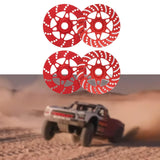 Maxbell 4 Pieces RC Brake Disc for Spare Parts Upgrades 1:7 1:8 RC Truck Hobby Model red