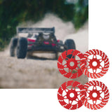 Maxbell 4 Pieces RC Brake Disc for Spare Parts Upgrades 1:7 1:8 RC Truck Hobby Model red