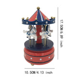 Maxbell Wood Musical Box Tabletop Lovely Rotating for Mom Girls Women Birthday Gifts Bule