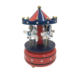 Maxbell Wood Musical Box Tabletop Lovely Rotating for Mom Girls Women Birthday Gifts Bule