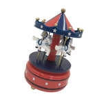 Maxbell Wood Musical Box Tabletop Lovely Rotating for Mom Girls Women Birthday Gifts Bule