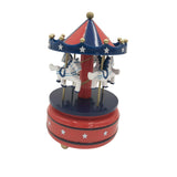 Maxbell Wood Musical Box Tabletop Lovely Rotating for Mom Girls Women Birthday Gifts Bule