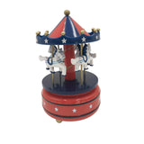 Maxbell Wood Musical Box Tabletop Lovely Rotating for Mom Girls Women Birthday Gifts Bule