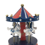 Maxbell Wood Musical Box Tabletop Lovely Rotating for Mom Girls Women Birthday Gifts Bule