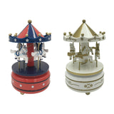Maxbell Wood Musical Box Tabletop Lovely Rotating for Mom Girls Women Birthday Gifts Bule
