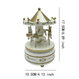 Maxbell Wood Musical Box Tabletop Lovely Rotating for Mom Girls Women Birthday Gifts White