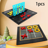 Maxbell 2 in 1 Borad Games Line up 4 Game and Tic Toe Game Foldable for Family Teens