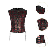 Maxbell Samurai Armor Steampunk Chest Armor for Party Halloween Pirate red