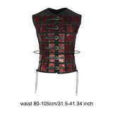 Maxbell Samurai Armor Steampunk Chest Armor for Party Halloween Pirate red