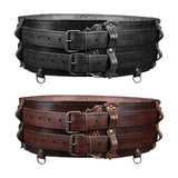 Maxbell Medieval Wide Waist Belt PU Leather Renaissances Belt for Stage Show Dress up Black