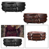 Maxbell Medieval Wide Waist Belt PU Leather Renaissances Belt for Stage Show Dress up Black
