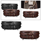 Maxbell Medieval Wide Waist Belt PU Leather Renaissances Belt for Stage Show Dress up Black