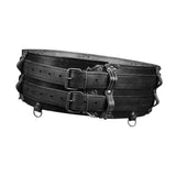 Maxbell Medieval Wide Waist Belt PU Leather Renaissances Belt for Stage Show Dress up Black