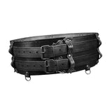 Maxbell Medieval Wide Waist Belt PU Leather Renaissances Belt for Stage Show Dress up Black