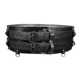 Maxbell Medieval Wide Waist Belt PU Leather Renaissances Belt for Stage Show Dress up Black