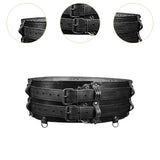 Maxbell Medieval Wide Waist Belt PU Leather Renaissances Belt for Stage Show Dress up Black