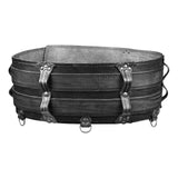 Maxbell Medieval Wide Waist Belt PU Leather Renaissances Belt for Stage Show Dress up Black