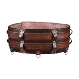 Maxbell Medieval Wide Waist Belt PU Leather Renaissances Belt for Stage Show Dress up Brown