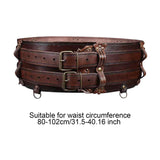 Maxbell Medieval Wide Waist Belt PU Leather Renaissances Belt for Stage Show Dress up Brown