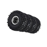 Maxbell 4Pcs RC Car Wheels and Tires 1.0" RC Crawler Car Tires for SCX24 1:24 RC Car Black