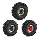 Maxbell 4Pcs RC Car Wheels and Tires 1.0" RC Crawler Car Tires for SCX24 1:24 RC Car Black