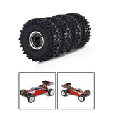 Maxbell 4Pcs RC Car Wheels and Tires 1.0" RC Crawler Car Tires for SCX24 1:24 RC Car Black