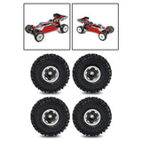 Maxbell 4Pcs RC Car Wheels and Tires 1.0" RC Crawler Car Tires for SCX24 1:24 RC Car Black