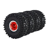 Maxbell 4Pcs RC Car Wheels and Tires 1.0" RC Crawler Car Tires for SCX24 1:24 RC Car Red