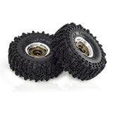 Maxbell 4Pcs RC Car Wheels and Tires 1.0" RC Crawler Car Tires for SCX24 1:24 RC Car Brown