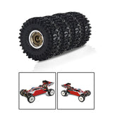 Maxbell 4Pcs RC Car Wheels and Tires 1.0" RC Crawler Car Tires for SCX24 1:24 RC Car Brown