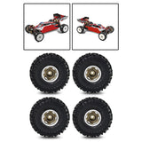 Maxbell 4Pcs RC Car Wheels and Tires 1.0" RC Crawler Car Tires for SCX24 1:24 RC Car Brown